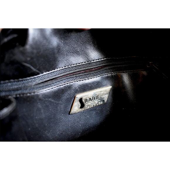 Vintage 80s Sharif Faux Animal Reptile Skins Brown Black Tan Canteen Purse Bag - Picture 7 of 9